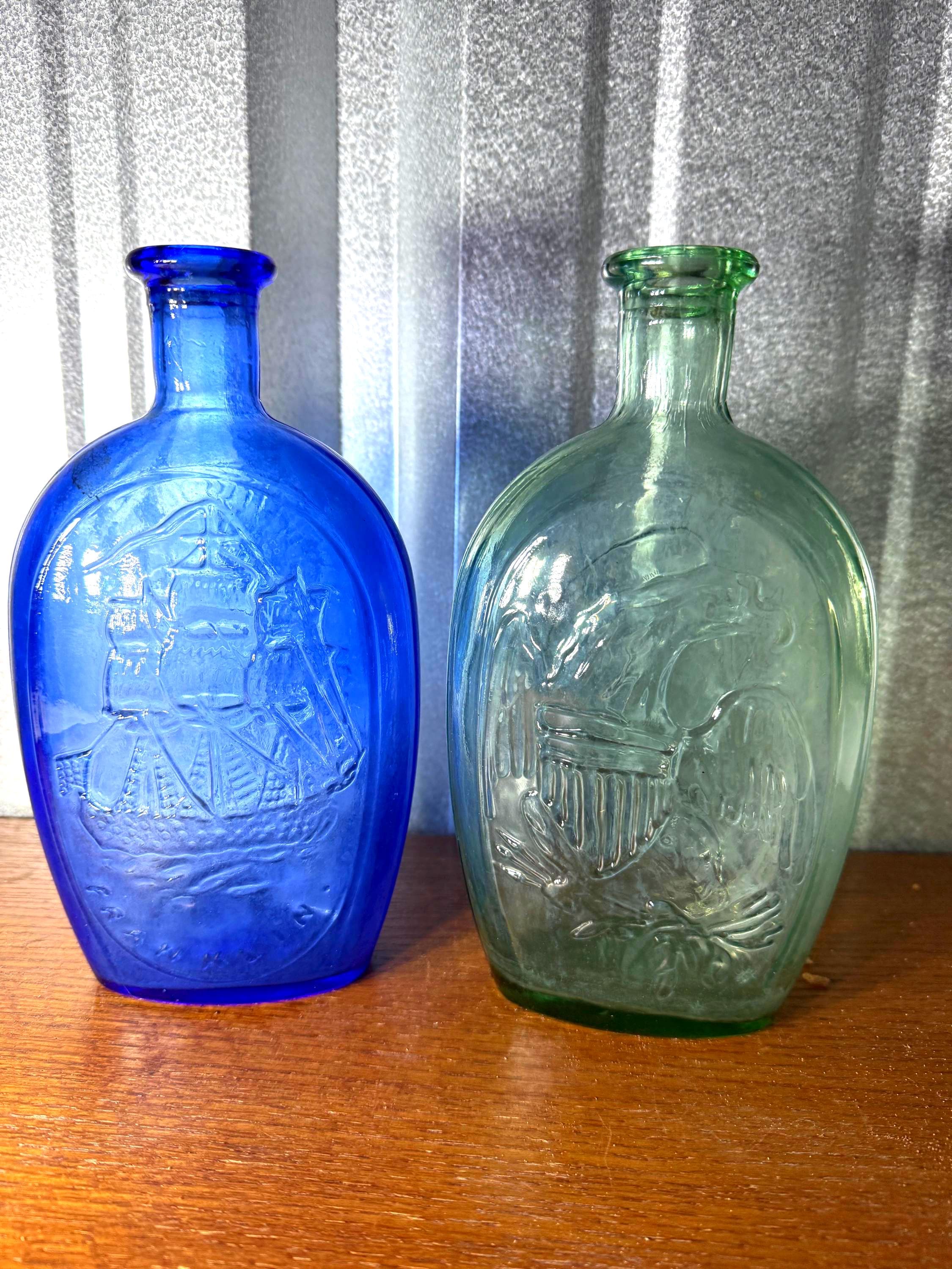 Antique Liquor Bottle Blue - Etsy