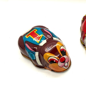 Vintage 1950s Tin Litho Chipmunk, Tiger, or Ladybug, Tin Litho, Made in Japan. Your choice