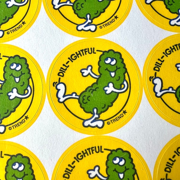 Retro Scratch and Sniff Dill Pickle-Scented Sticker!