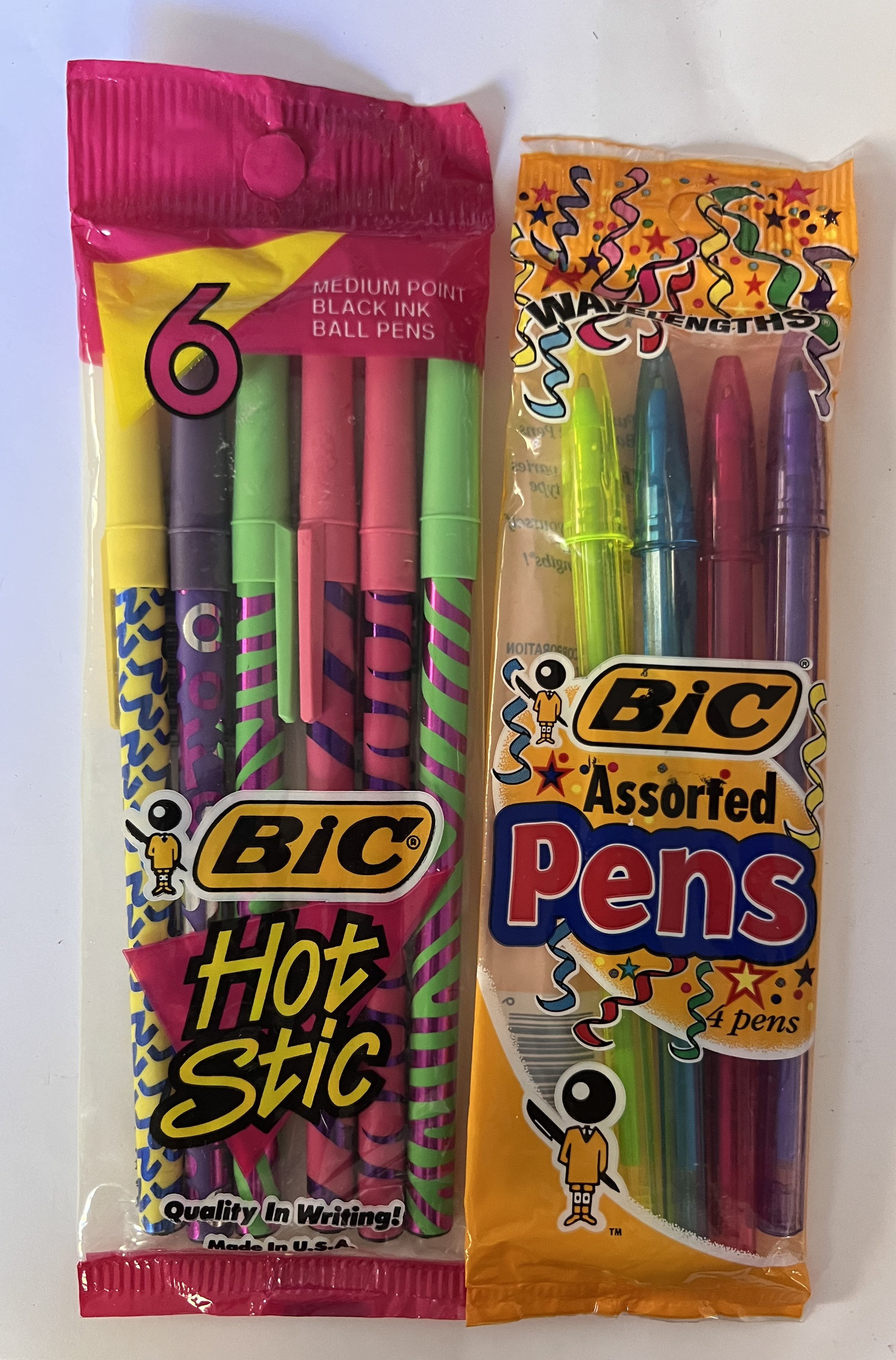 Vintage Bic Ballpoint Pens. Hot Stic or Wavelength. 80s, 90s. New