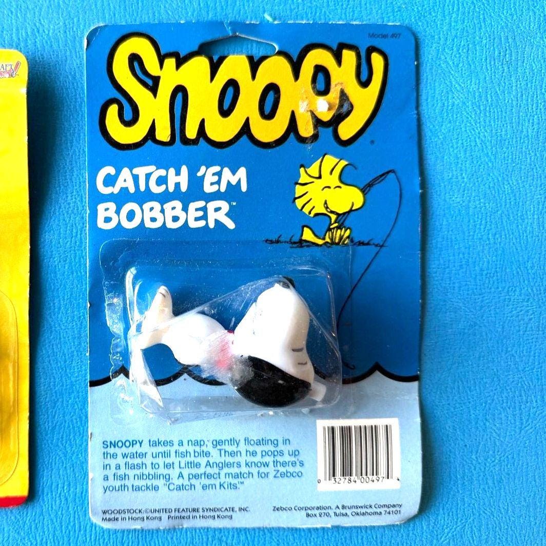 Vintage 1990s Snoopy Catch 'em Fishing Bobber, Zebco Line Bobber