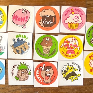 14 Trend Scratch and Sniff Stickers Retro Reproduction.