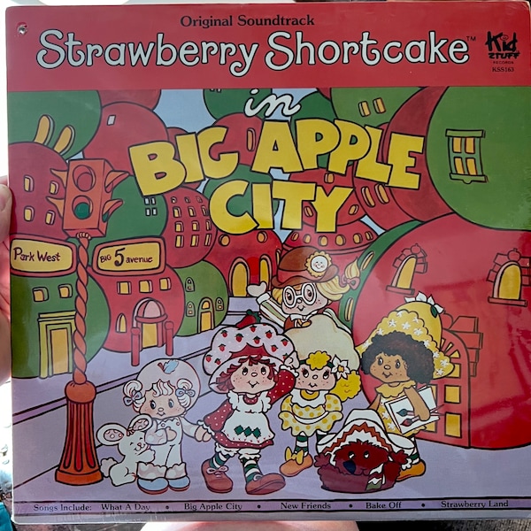 Vintage 1980 Strawberry Shortcake Big Apple Vinyl LP Album Original Soundtrack, American Greetings, NEW in PACKAGE