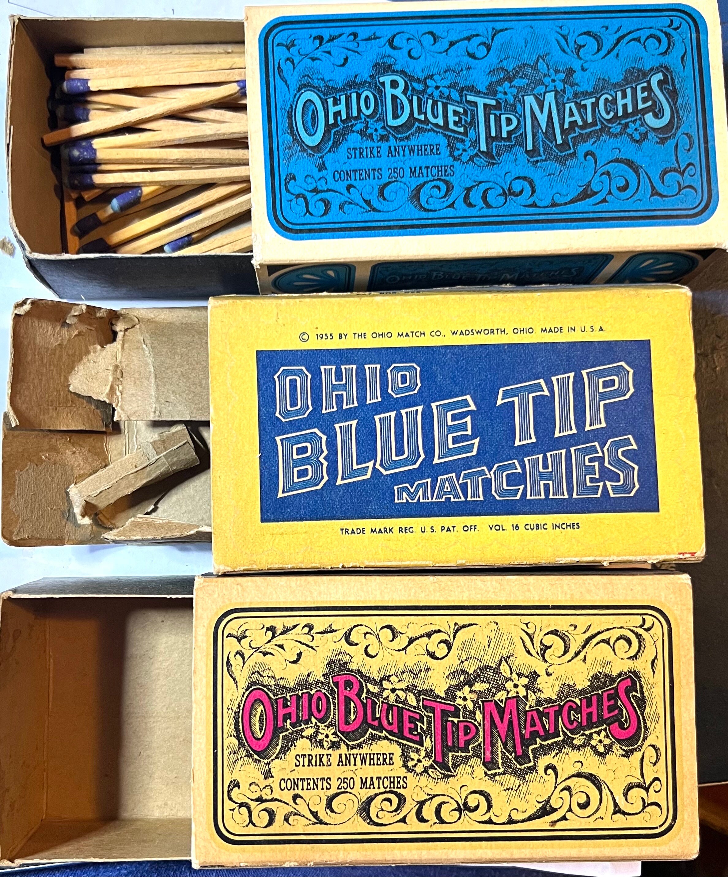 Vintage 1950s Ohio Blue Tip Matches, Matchbox, Boxes - Etsy