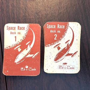 Vintage 1950s Space Race Card Game, Deck 1 and 2, Ed-u-Cards