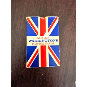Vintage 1940s Waddington's All British Playing Cards Deck, Union Jack