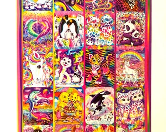 Lisa Frank Animals Sticker Sheet, Unicorns, Pandas, Dogs and More!