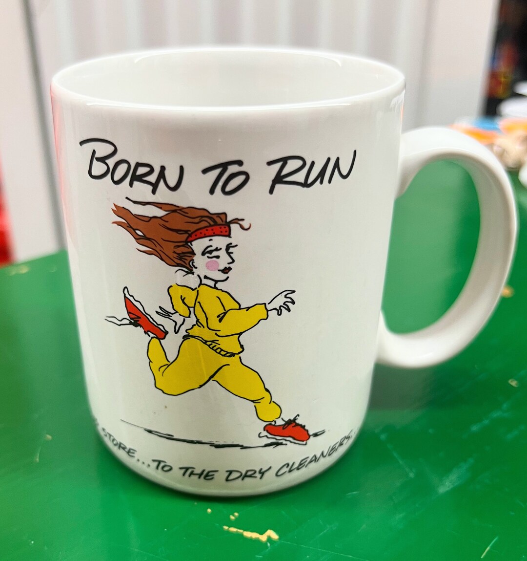 Vintage Born to Run Funny Joke Mug. 1980s Shoebox Greetings. Etsy