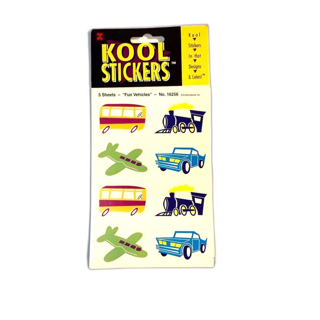 PACK Vintage 1990s Fun Vehicles Sticker Pack, Cars, Automobiles ...
