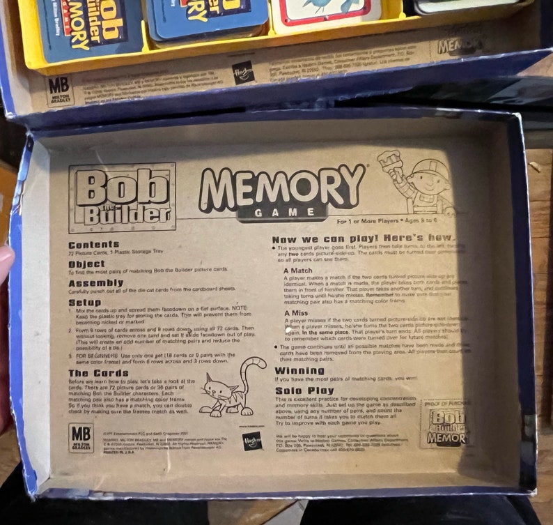 Vintage Bob the Builder Memory Game. 2001. Milton Bradley / - Etsy