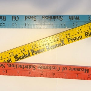 Vintage Advertising Folding Ruler, Kromex Piston Ring Sets, 3 feet