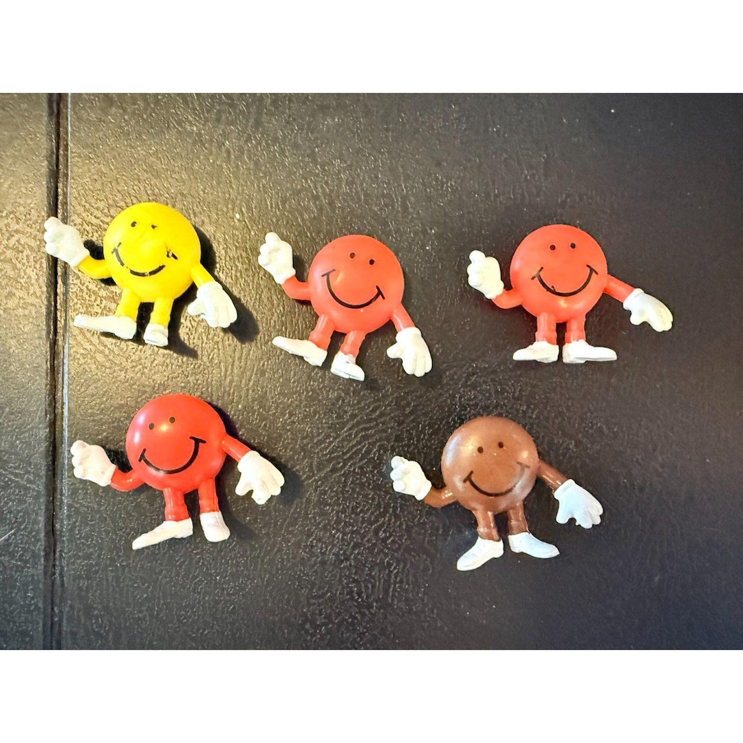 5 Vintage 1980s Bendy Smiley Face Figurines - Etsy