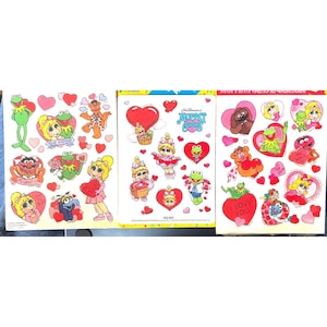 Vintage 1980s Muppets or Muppet Babies Sticker Sheet; Your Choice. Hallmark