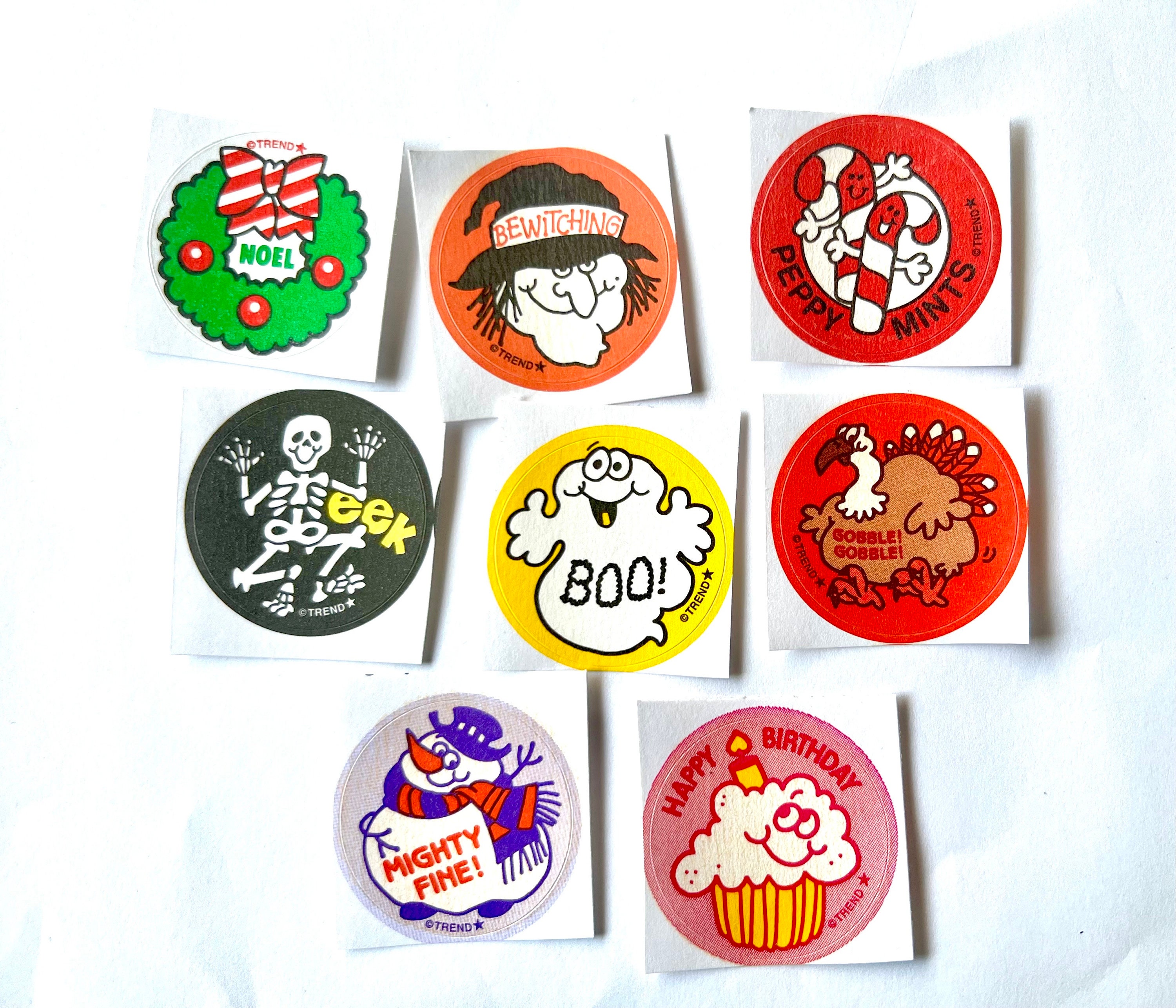 8 Retro Holiday Scratch and Sniff Stickers. Holiday and Birthday ...