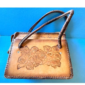 Leather 70s Vintage Flower Purse - Etsy