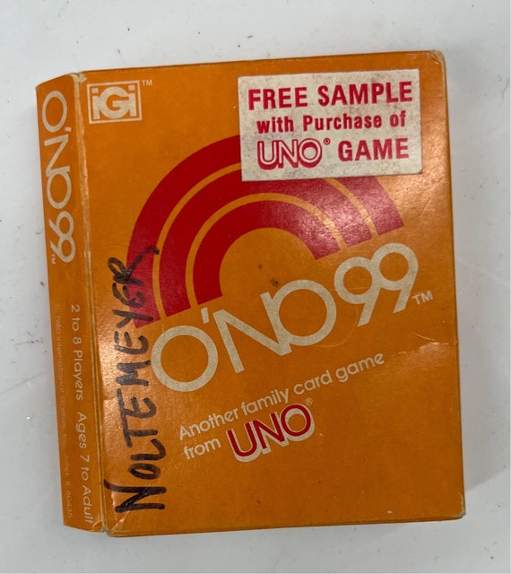 Vintage 1980 Ono 99 Card Game. A Family Game From Uno -  New