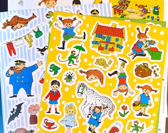 Pippi Longstocking Sticker Sheet, from Norway; Your Choice