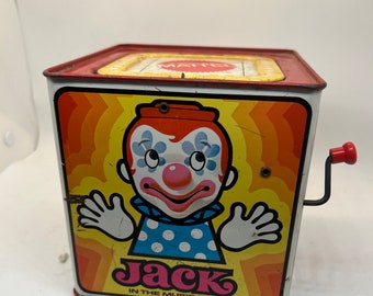 Vintage 1971 Jack in the Box, Mattel, Clown, Works!