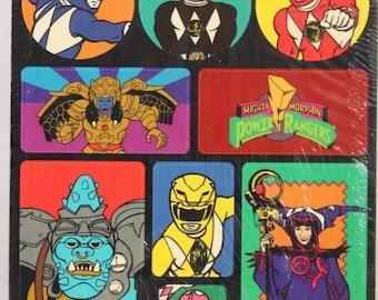 Vintage 1993 Mighty Morphin Power Rangers Sticker Sheet, Saban
