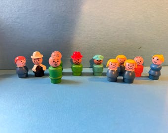 Vintage 1970s Wood Fisher Price Little People. Take your pick!