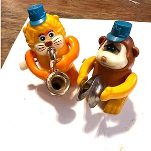 Vintage 1980s Tomy Not So Grand Band Wind-Up Monkey and Lion and Cat Toys, Your Choice. WORKING