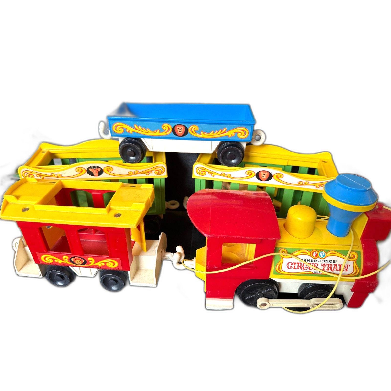 5⚜️ Ancien Hochet Fisher Price Animaux Vintage Activité D'éveil 1977