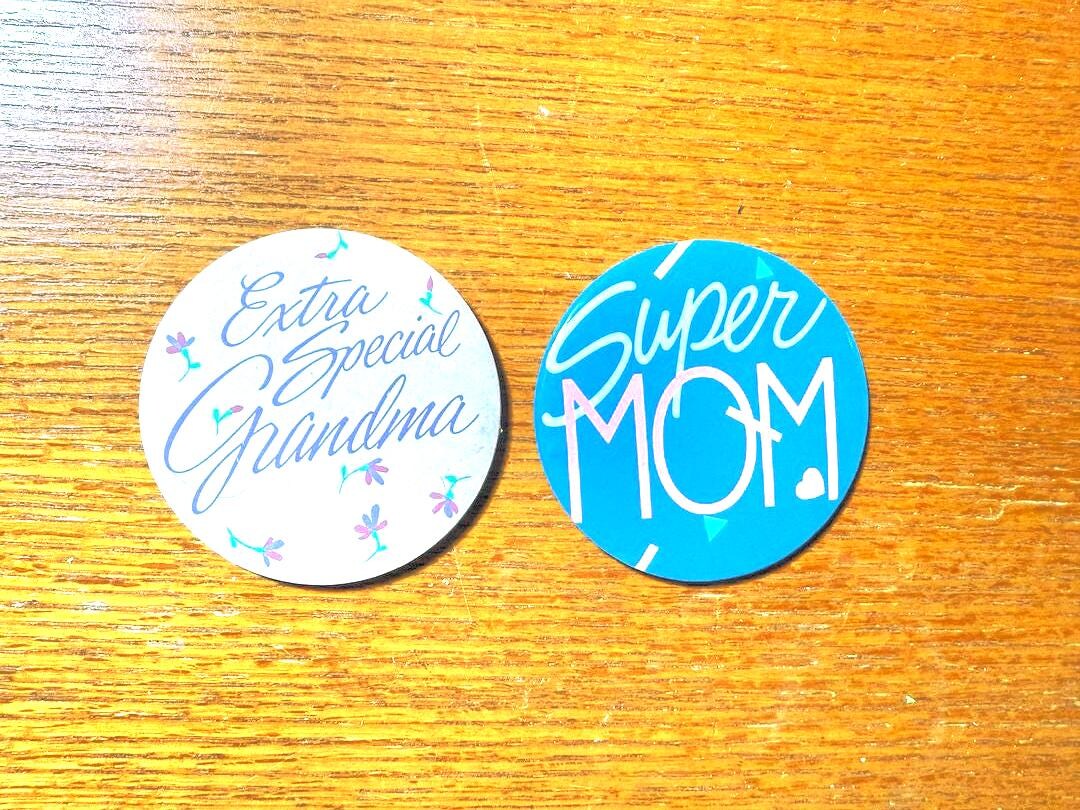 Vintage 1980s Hallmark Super Mom or Extra Special Grandma Pinback ...