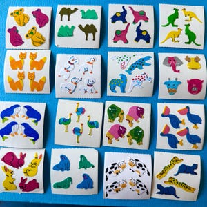16 Vintage Fuzzy Animal Stickers Module Sheets; Get a Couple or a Set of 16