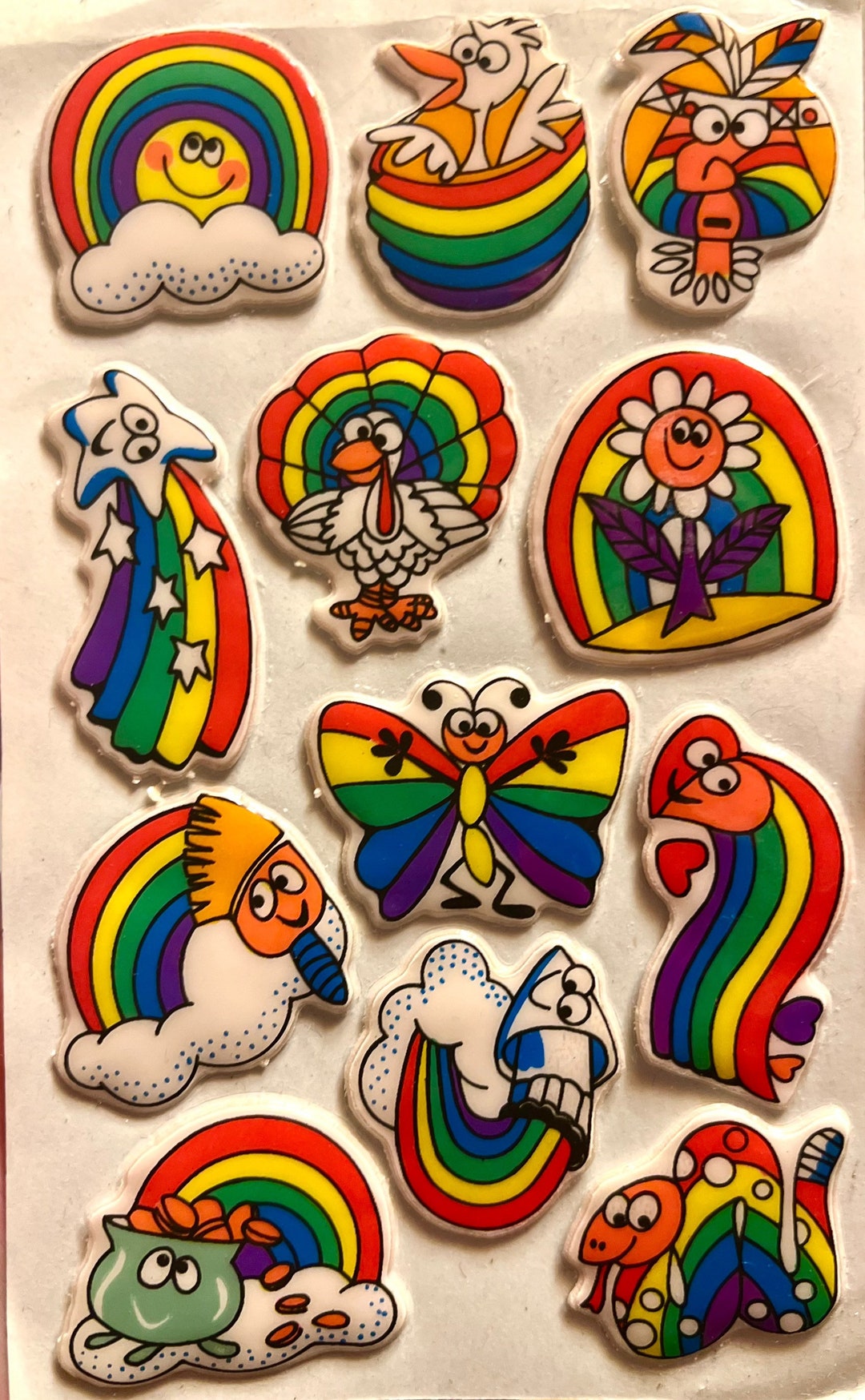 Vintage Puffy Rainbow Stickers. 1980s. Take Your Pick. Etsy
