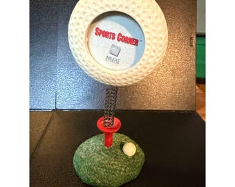 Marco de fotos vintage de la década de 1980 con forma de pelota de golf, de Russ, Sports Corner