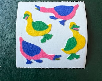 Vintage Fuzzy Geese Goose Stickers Module Sheet