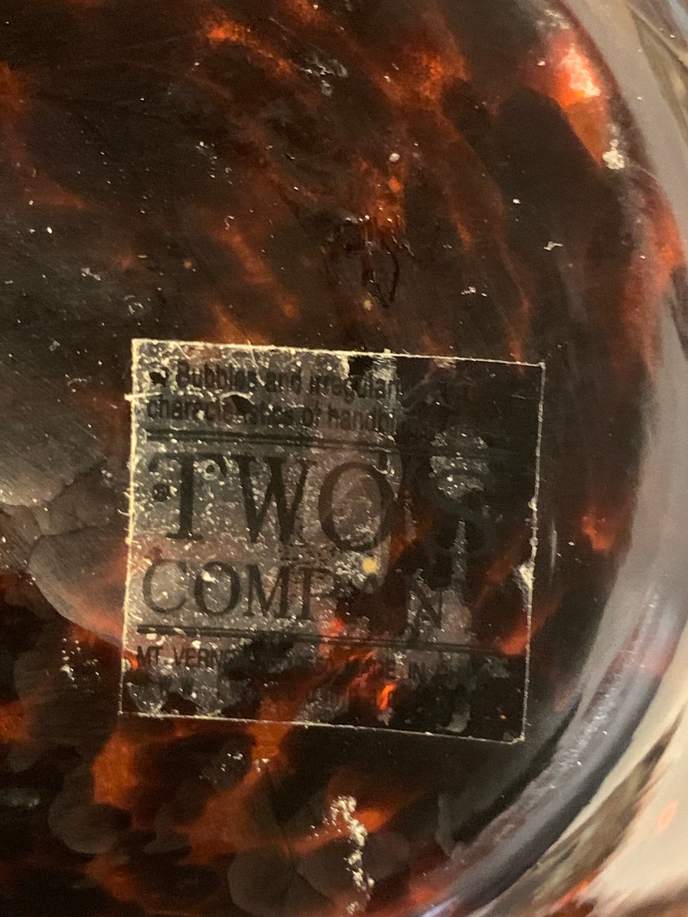 Twos Company Hand Blown Mottled Glass Vase Etsy