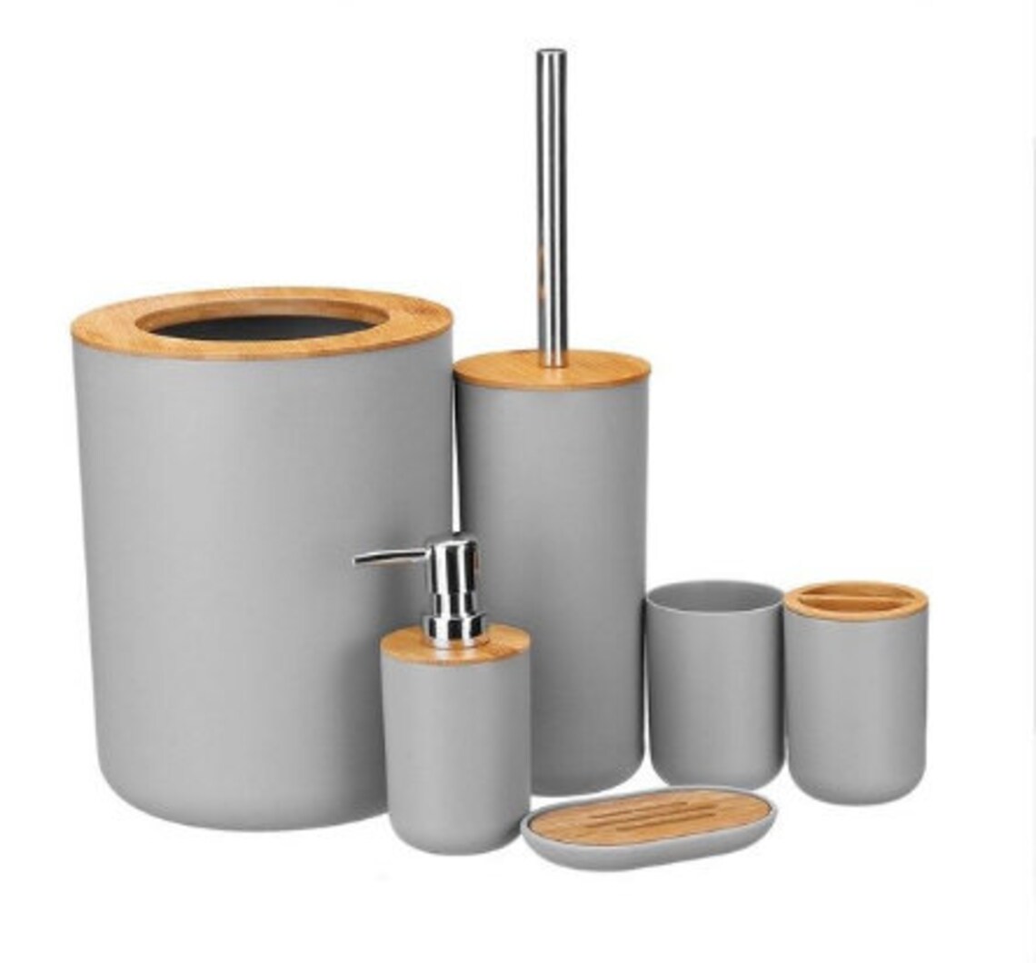 bamboo toilet brush set