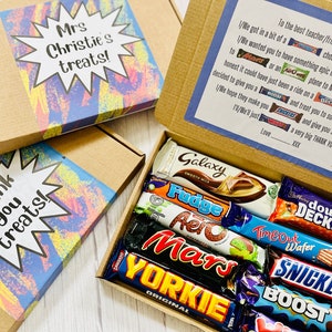 Thank You Gift | Chocolate Gift Box | Teacher's Gift | Colleague | Best Friend | Novelty Fun Thank You Present | Personalised | Letterbox