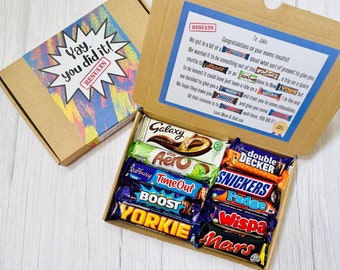 Exam Results Day Gift | You Did It | Chocolate Gift Box | Congratulations | A level, GCSE, Highers Results | Letterbox Gift | Personalised |