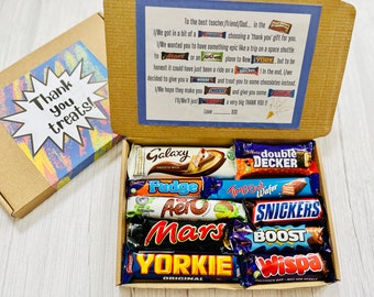 Thank You Teacher | End Of Term Gift | School Gift | Present For Teacher | Teaching Assistant Gift | Fun Chocolate Box | Chocolate Poem |