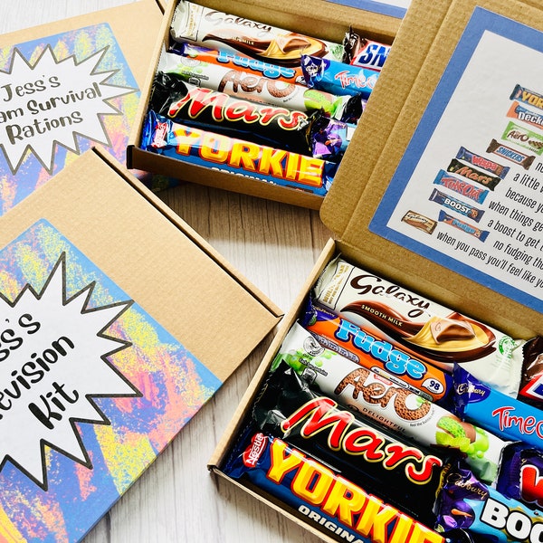 Exam Survival  Rations Gift Box | Revision Kit | Chocolate Gift Box | Good Luck with Exams | Gift For Student | GCSEs, A Levels | Letterbox