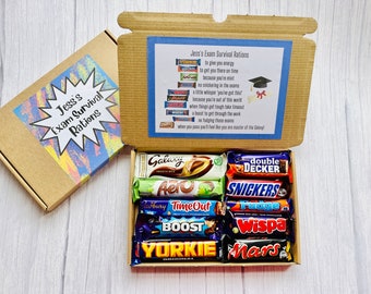 Exam Survival Rations | Revision Kit | Student Exams Study Pick Me Up | Letterbox Gift | Exam Stress | Revision Boost Gift | Chocolate Box |