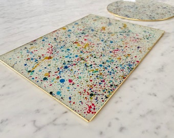 Handmade Colourful Splatter Worktop Saver / Placemat