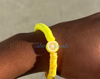 Yellow Clay Bead Bracelet