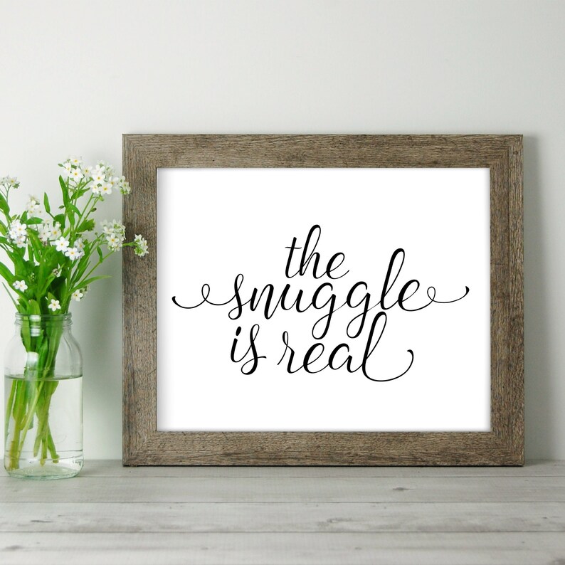 The Snuggle is Real, Rustic Wall Art, Farmhouse Wall Decor, Kitchen