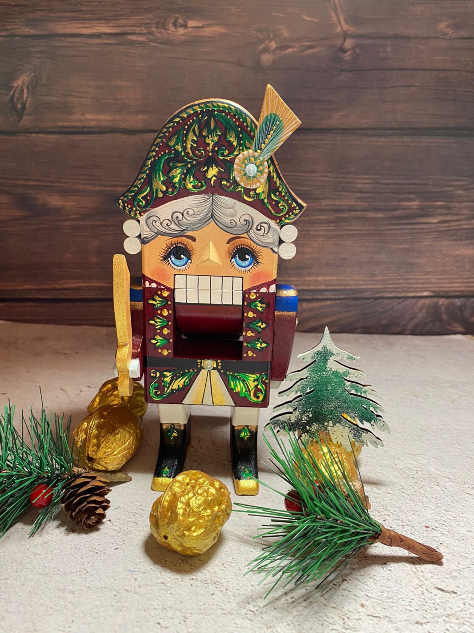 Wooden Nutcracker Soldier Nutcracker Figurine Russian Doll Etsy UK