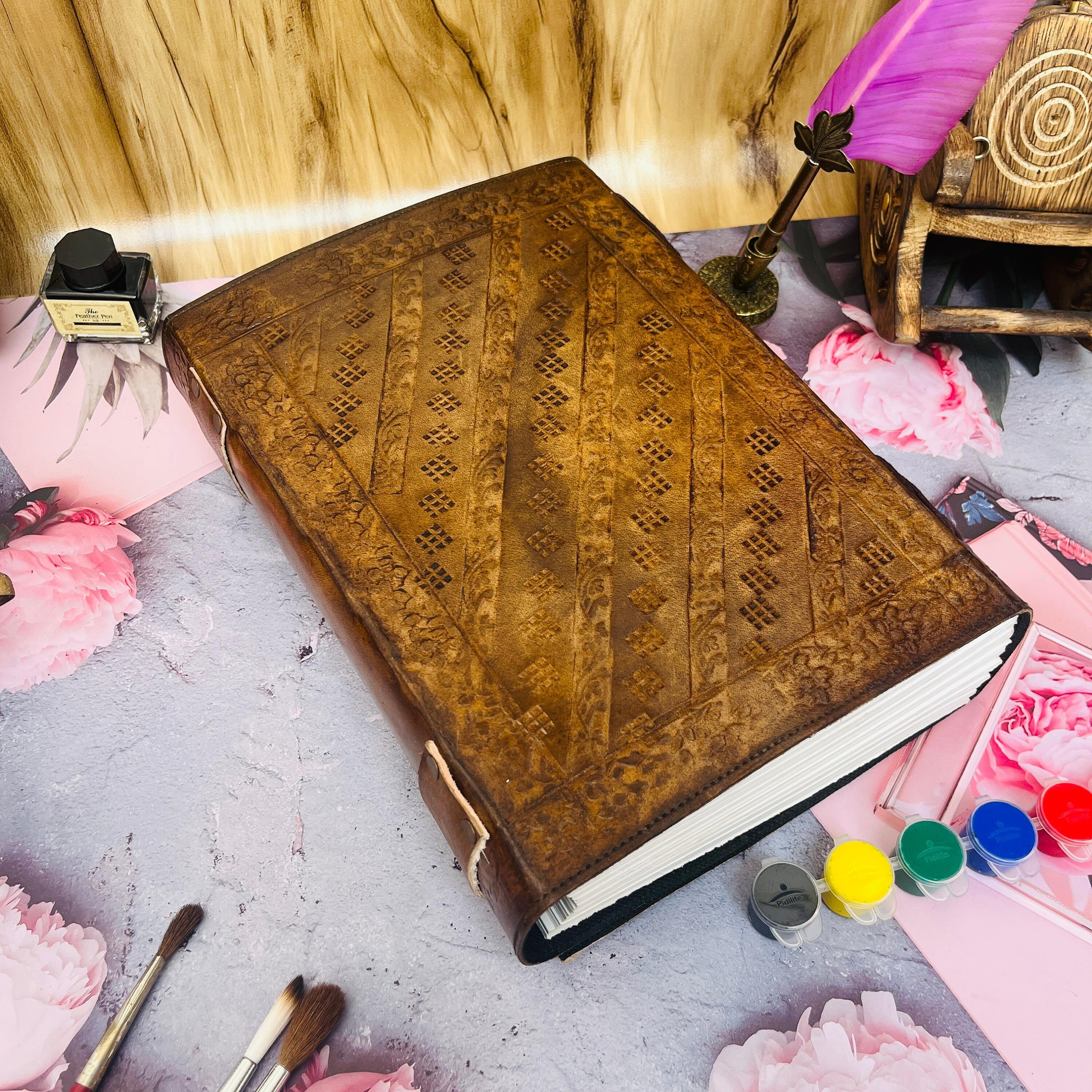 600 Pages Large Tree Leather Journal, Tree of Life Embossed Journal ...