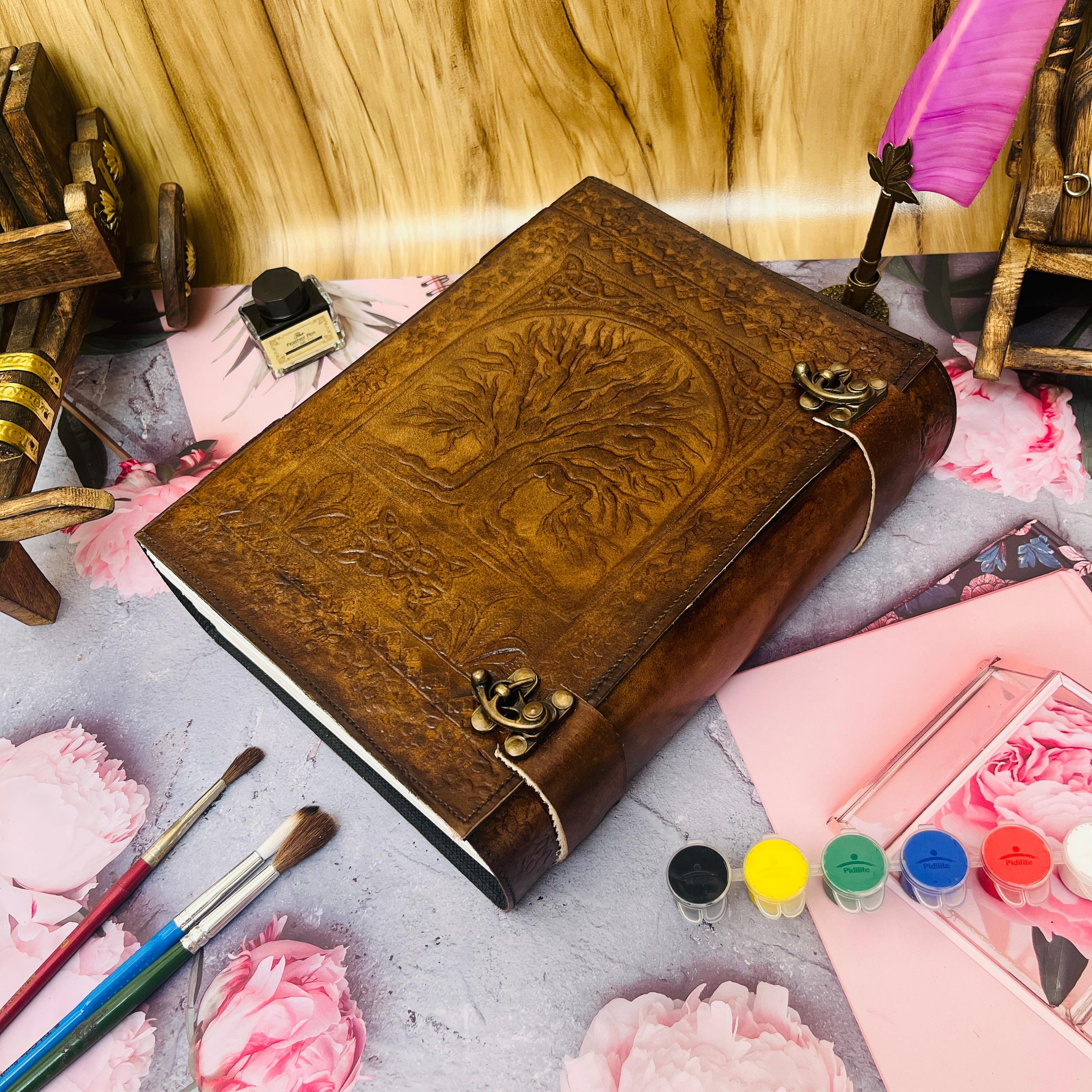600 Pages Large Tree Leather Journal, Tree of Life Embossed Journal ...