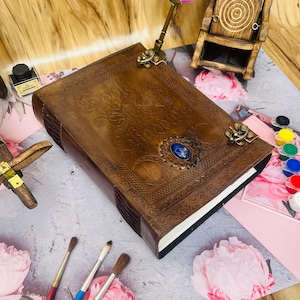 600 Pages Book Of Shadows Grimoire Leather Journal Magical Spell notebook | The Morrigan Celtic journal White Cotton Paper Gift Notebook
