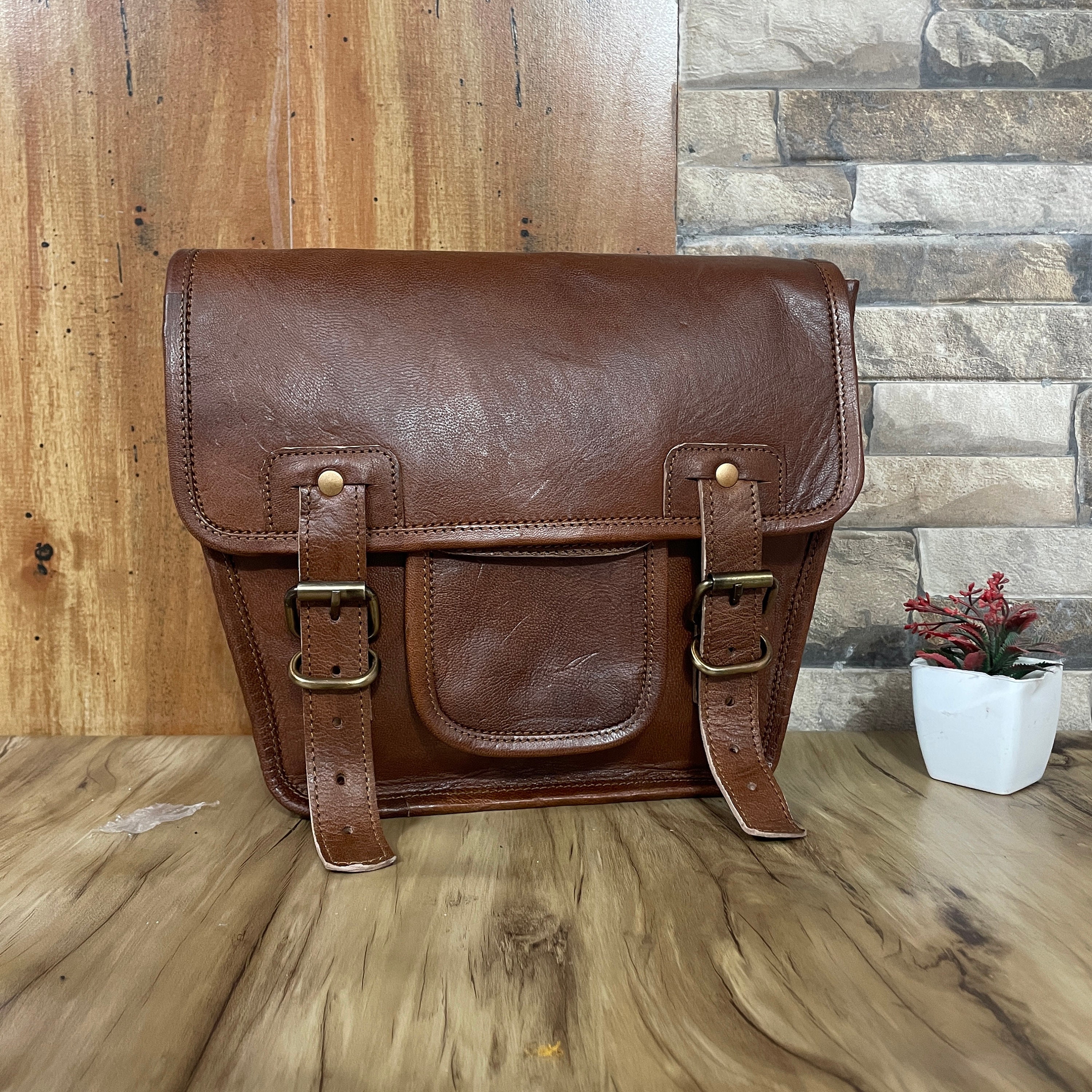 Vintage leather motorcycle saddle bags Etsy