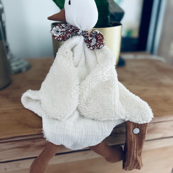 Edredón de ganso para bebé, edredón de gasa de algodón y oveja, edredón de pato con clip para chupete, edredón hecho a medida.