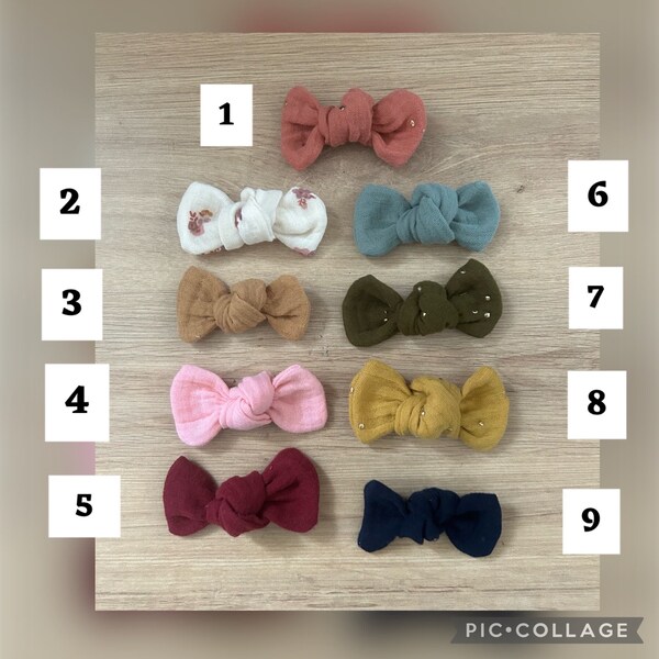 Barrette double gaze noeud, barrette bonbon pour bébé et enfant