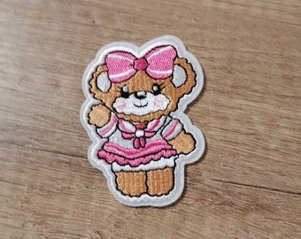 kawaii cute pink bear iron on patch, patch, patches, books