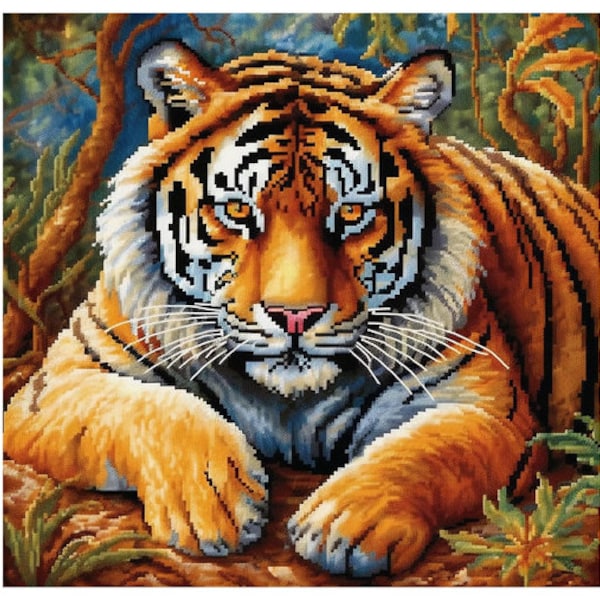 tiger Cross stitch kit, printed, 14CT, printed cross stitch, embroidery tool, cross stitch tool, cross stitch kit